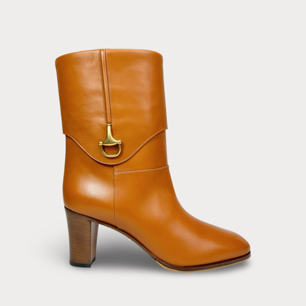 Gucci Tan Leather Ankle Boots